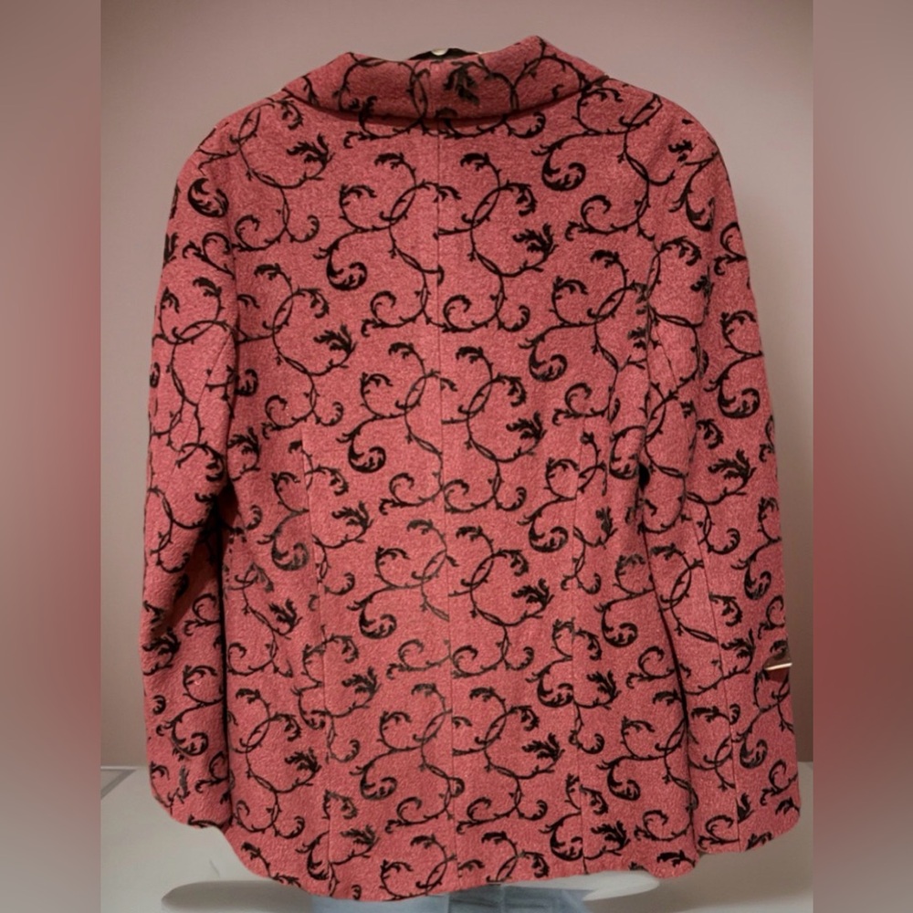 Pendleton Burgundy Flocked Scroll Wool Blend Blaz… - image 4